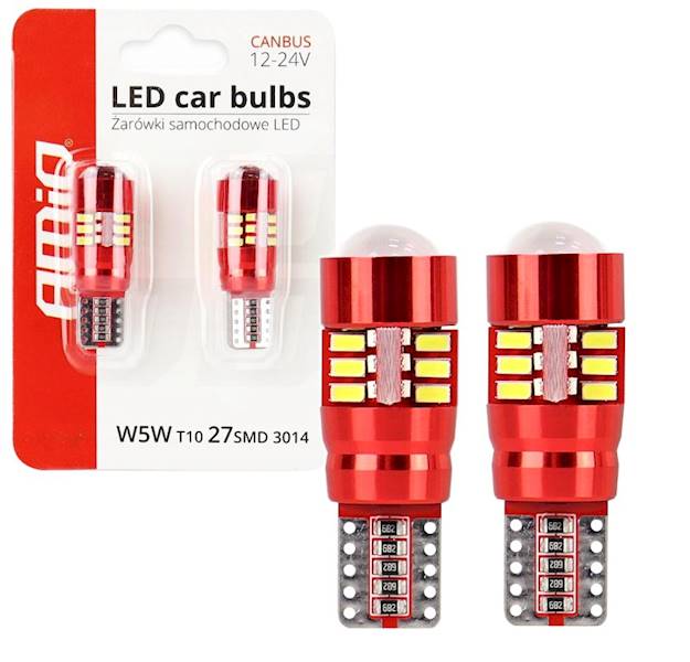 Żarówka samochodowa LED W5W Canbus 27SMD AMIO