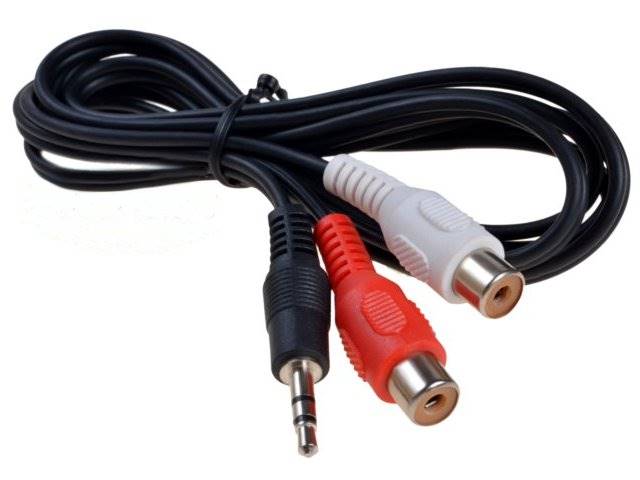 Kabel JACK 3,5mm wtyk - 2x RCA - gniazdo -1,5m