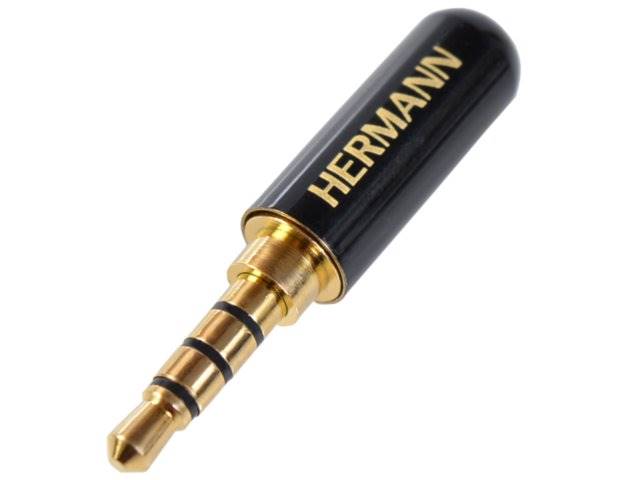 Wtyk montażowy jack 3,5mm HERMANN typu SLIM  4 PIN