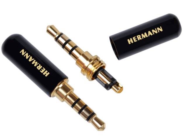 Wtyk montażowy jack 3,5mm HERMANN typu SLIM  4 PIN