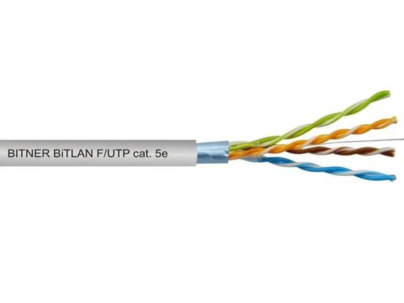Przewód skrętka BITLAN F/ UTP Kat.5 Cu drut - 1m