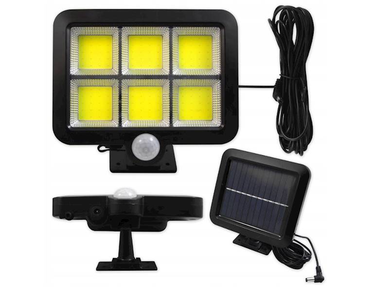 LAMPA SOLARNA 6xCOB z czujnikiem + panel