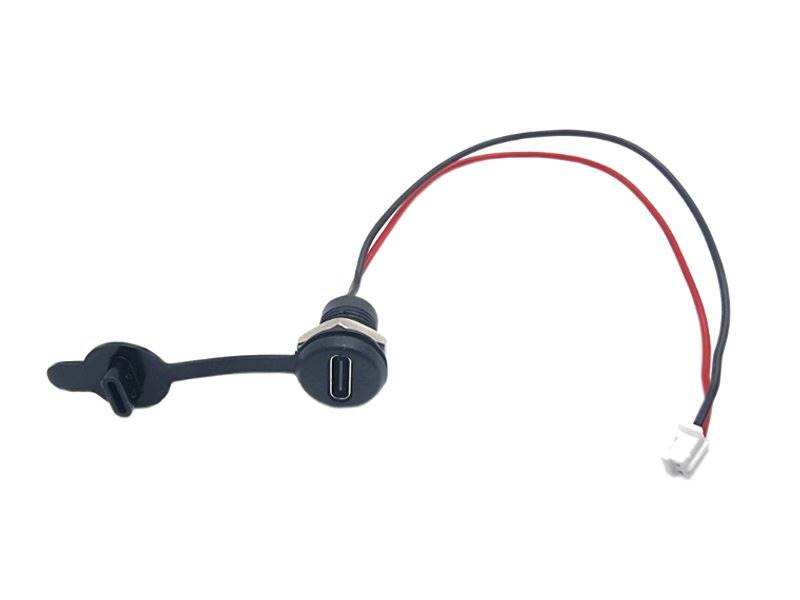 GNIAZDO USB-C 2 PRZEWODY DO OBUDOWY Z OSŁONĄ