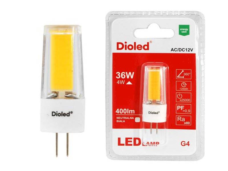 Żarówka LED G4 12V 4W 400lm DIOLED neutralna