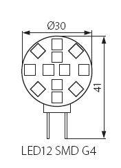 Żarówka KANLUX 12 LED - G4 / 12V 1,5W  fi-30 140lm