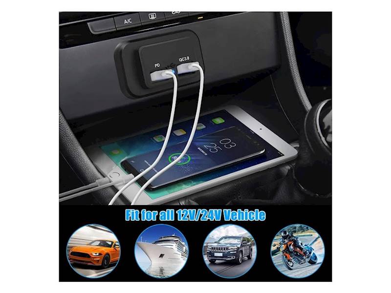 Ładowarka montażowa Panel na USB C QC3.0