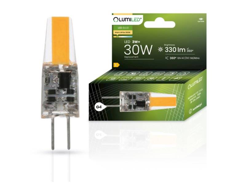 Żarówka LED G4 3W 330lm - biała ciepła LUMILED