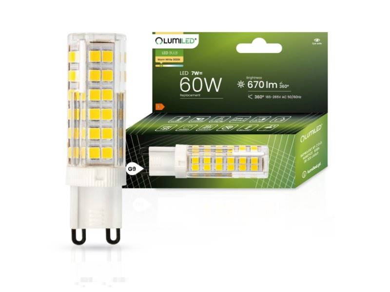 Żarówka LED G9 7W 670lm - biała ciepła LUMILED
