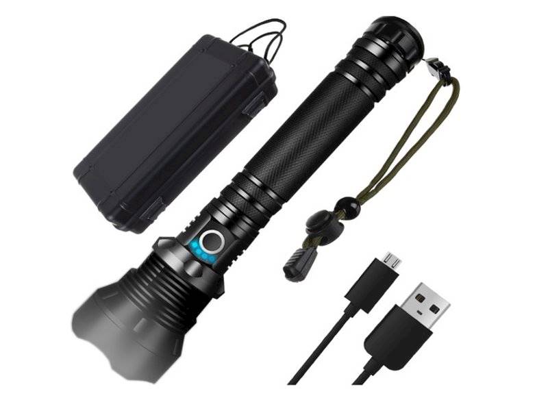 Latarka LED dioda P70 USB 2x akum. 26650