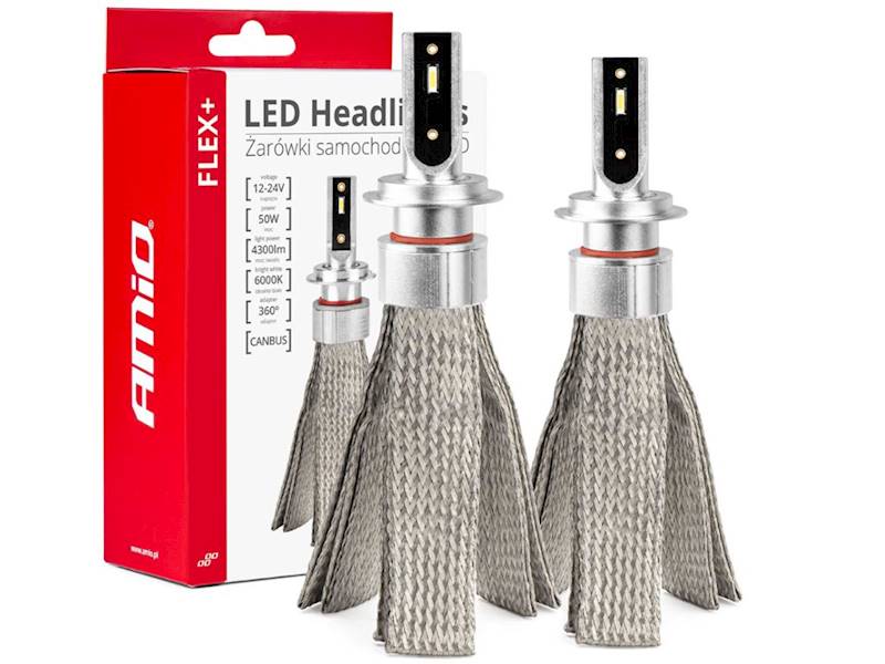 Żarówki samochodowe LED FLEX H7 50W Canbus AMIO