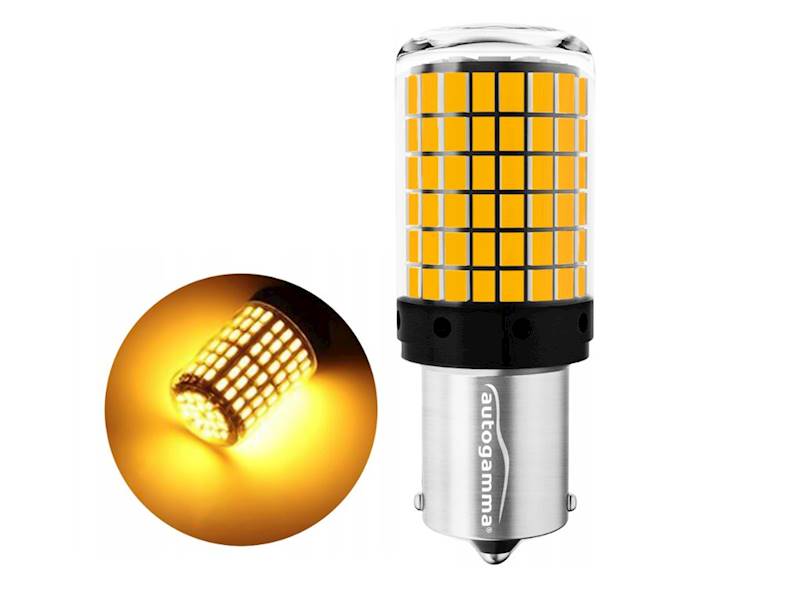 Żarówka samochodowa 12V - P21W / BA15S pomarańczow