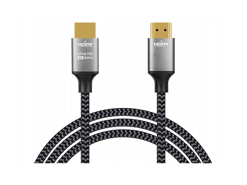 Kabel Przyłącze HDMI-HDMI 8k 1.5m plecionka