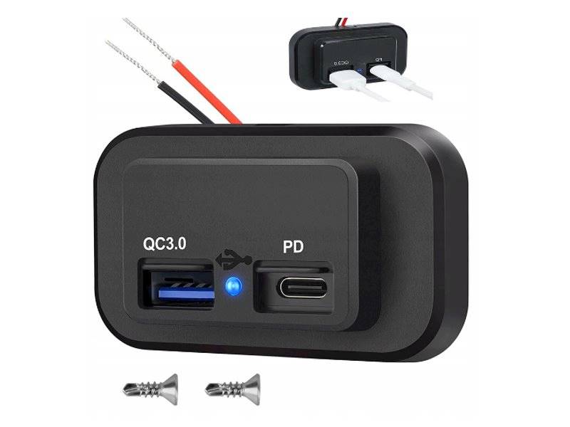 Ładowarka montażowa Panel na USB C QC 3.0 napow.