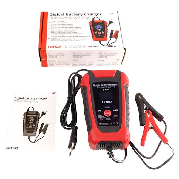Prostownik ładowarka cyfrowa 6-12V 2A/6A AMIO