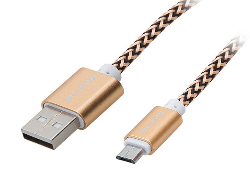 Kabel przewód USB - micro USB 1m złoty