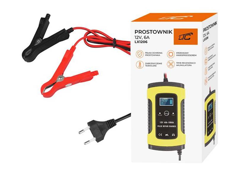 Ładowarka mikroprocesorowa prostownik LCD 12V 6A
