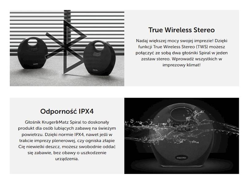 Głośnik przenośny Bluetooth Kruger& Matz 36W
