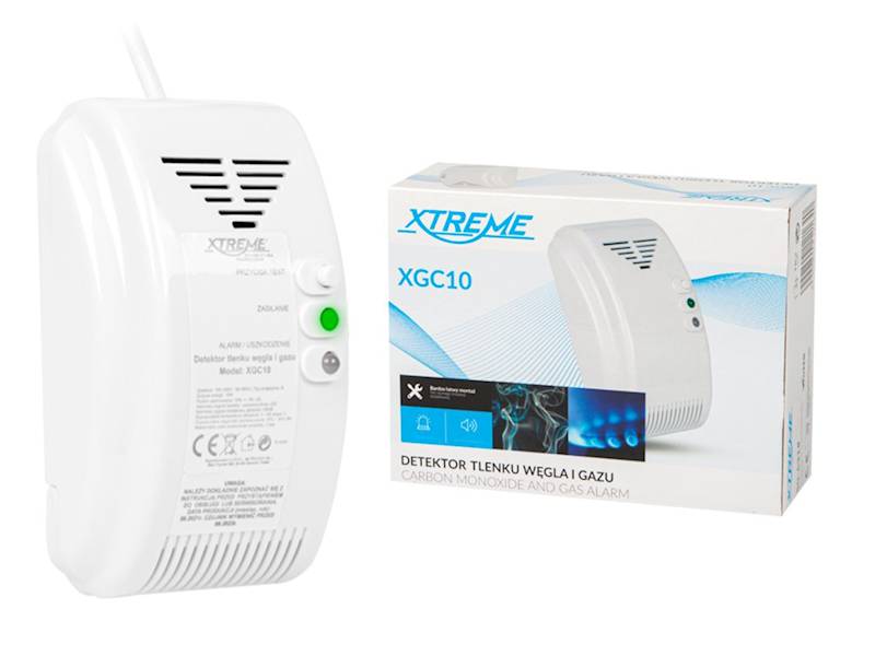 DETEKTOR czujnik gazu i czadu XGC10 2w1 230V