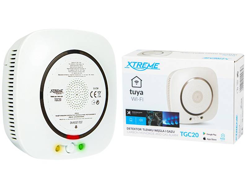 DETEKTOR czujnik gazu i czadu TGC20 2w1 230V WiFi