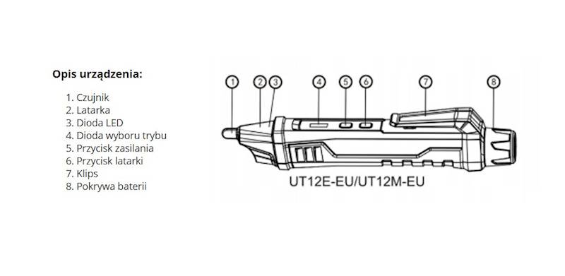 Detektor obecności napięcia UNI-T UT12M