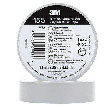 Taśma izolacyjna 3M Temflex 155 19mmx20m BIAŁA