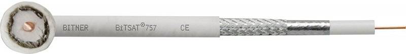Przewód antenowy koncentryczny BITSAT 757 biały 1m