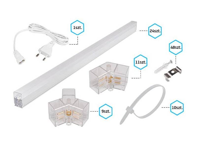 Lampa LED HEXAGON 5S - 168x238cm - 192W 6500K zest