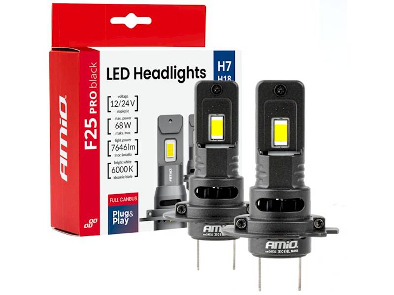 Żarówka LED samochodowa H7 mini 68W 2szt. AMIO