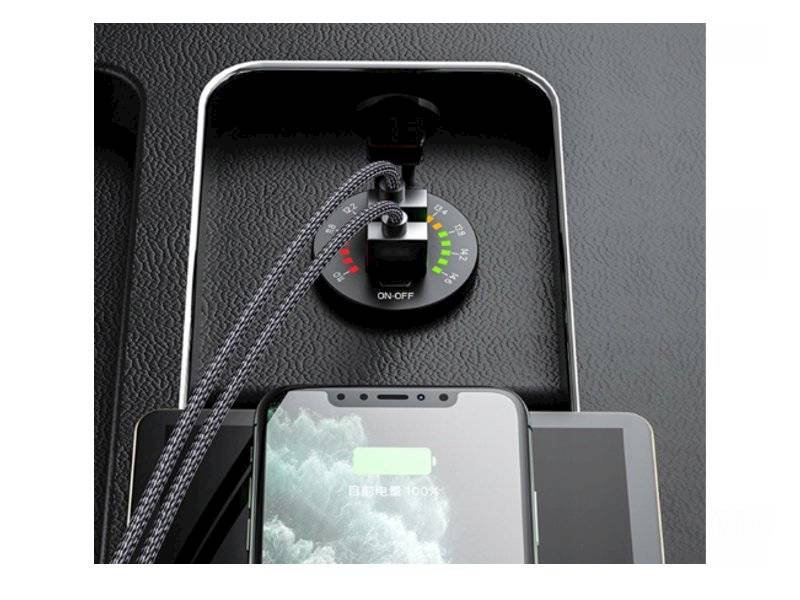 Ładowarka sam.2x USB 4.8A wskaźnik ładowania akum.