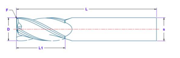 Frez do metalu D-6x16/60 Z-4 Powlekany XA - (AlTiN)