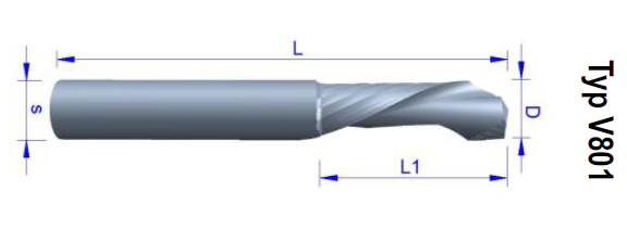 Frez VHM V801 D=5x17/60 Z=1+1 powłoka X-tremeBlue