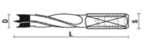 Wiertło kołk./Dowel drill D-05x57 L 4F, A106L-050