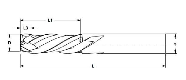 Frez VHN NESTING D-12x35/80 Z=3+3, powłoka X-tremeBlue