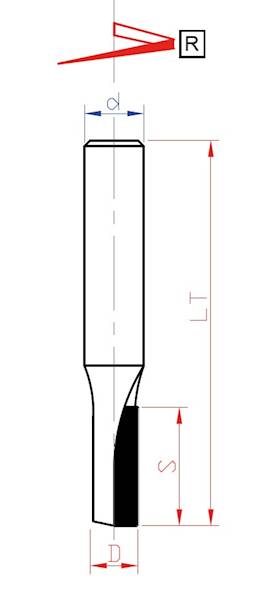 Frez DIAmentowy D=4x10/6 Z-1 Negatywny