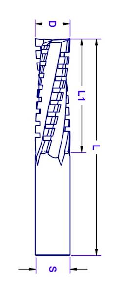 Frez spiralny VHM V406XB D=16x52/100