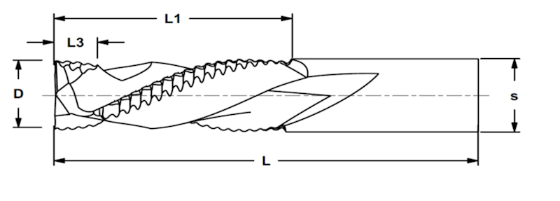 Frez VHM V805 D=12x35/80 Z=2+2 X-tremeBlue z łamaczem wióra