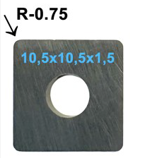 Nożyki HM 10,5x10,5x1,5 R0.75 do frezów FTP 054