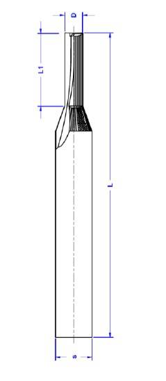 Frez trzpieniowy prosty VHM D=5x22/60 s=5