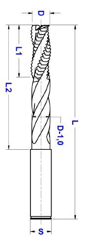 Frezy do frezowania pod zamki D-12x40-105/170 Z3 uchwyt s-14