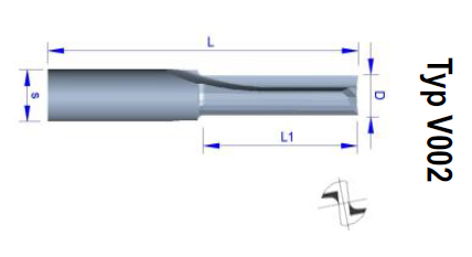 Frez trzpieniowy prosty VHM D=2x6/50 s=8