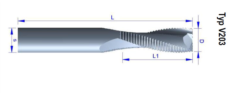 Frez spiralny VHM Z=2 D=10x42/90 zgrubny