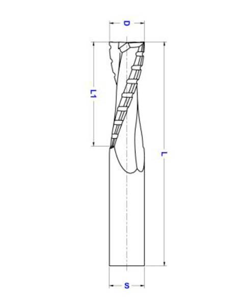 Frez spiralny VHM Z=2 D=6x22/70 z łamaczem wióra
