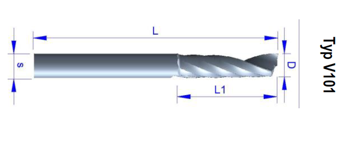 Frez VHM jednoostrzowy Z=1 D=4x14/50