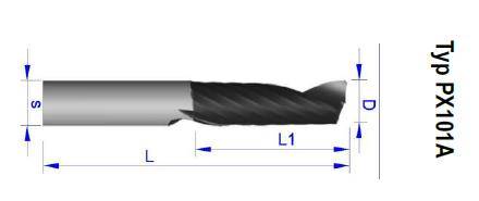 Frez do PLEXI VHM D=4x14/50 polerowany
