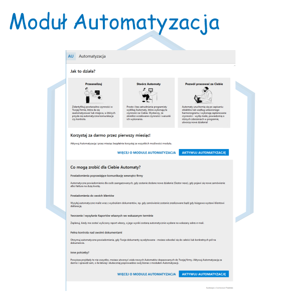 Abonament na moduł Automatyzacja - Licencja na 1 rok użytkowania