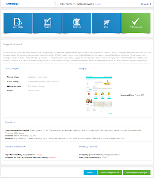 InsERT Vendero - witryna z ofertą - 3000 produktów