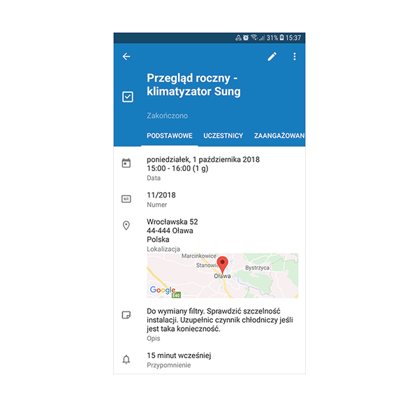 InsERT mobile - moduł kalendarz - 1 rok