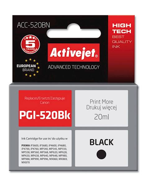 TUSZ CANON PGI-520BK (BEZ CHIP) ACTIVEJET