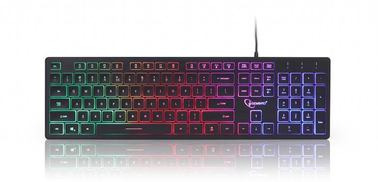 KLAWIATURA GEMBIRD RGB MULTIMEDIALNA USB