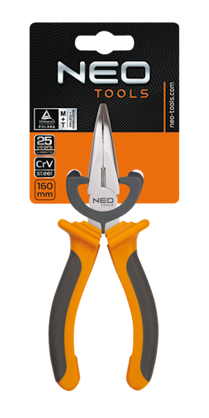Szczypce wydłużone wygięte 160mm NEO